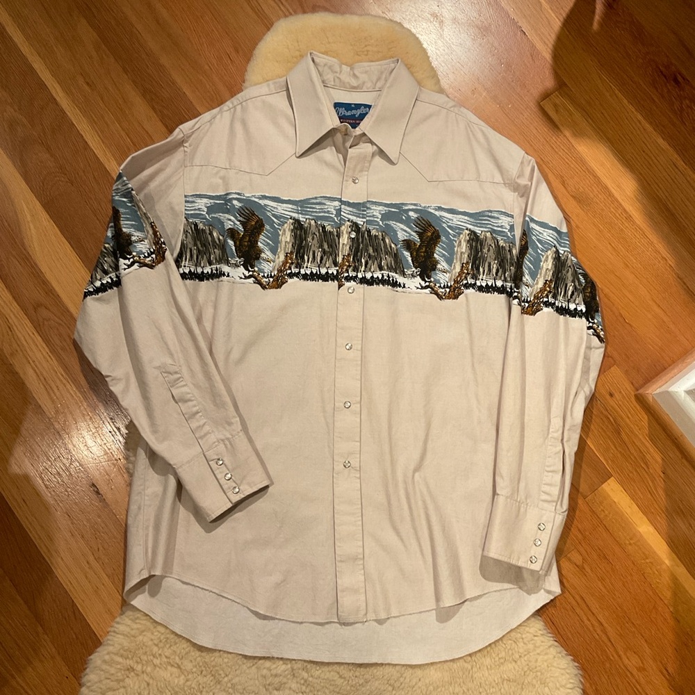 Vintage Wrangler western bald eagle snap front shirt
